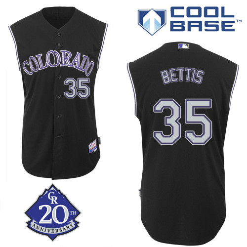 Chad Bettis #35 MLB Jersey-Colorado Rockies Men's Authentic Alternate 2 Black Baseball Jersey
